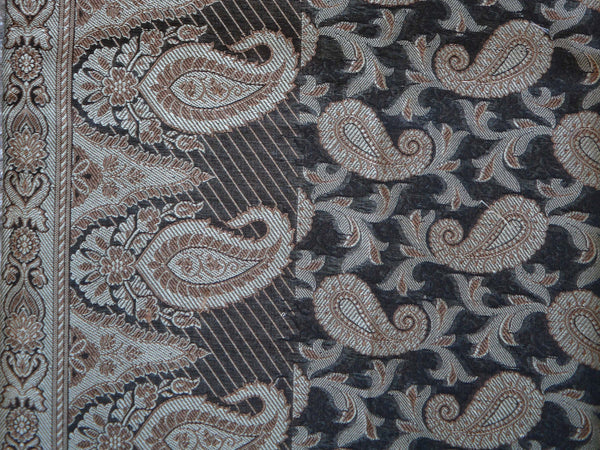 Banarasee/Banarasi Salwar Kameez Cotton Silk Resham Woven With Buti Design Fabric-Black