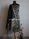 Banarasee/Banarasi Salwar Kameez Cotton Silk Resham Woven With Buti Design Fabric-Black