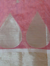 Banarasee Chanderi Cotton Gold Buti Saree-Peach