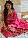 Banarasee Salwar Kameez Cotton Silk Resham Buti Woven Fabric-Pink