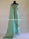 Banarasee Cotton Silk Ghichha Work Salwar Kameez Fabric With Dupatta-Aqua Blue