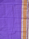 Banarasee Handloom Pure Linen Cotton Antique Buta Saree With Violet Blouse-Bright Yellow