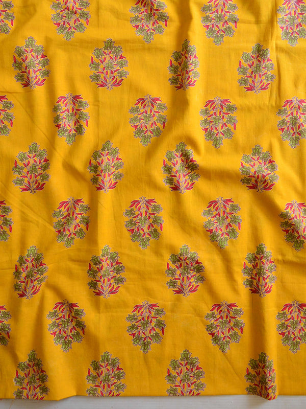 Pure Handloom Mul Cotton Kameez & Bottom Set-Yellow & Pink