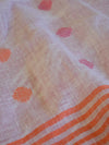 Bhagalpuri Pure Ikkat Kameez With White Linen Dupatta-Pink