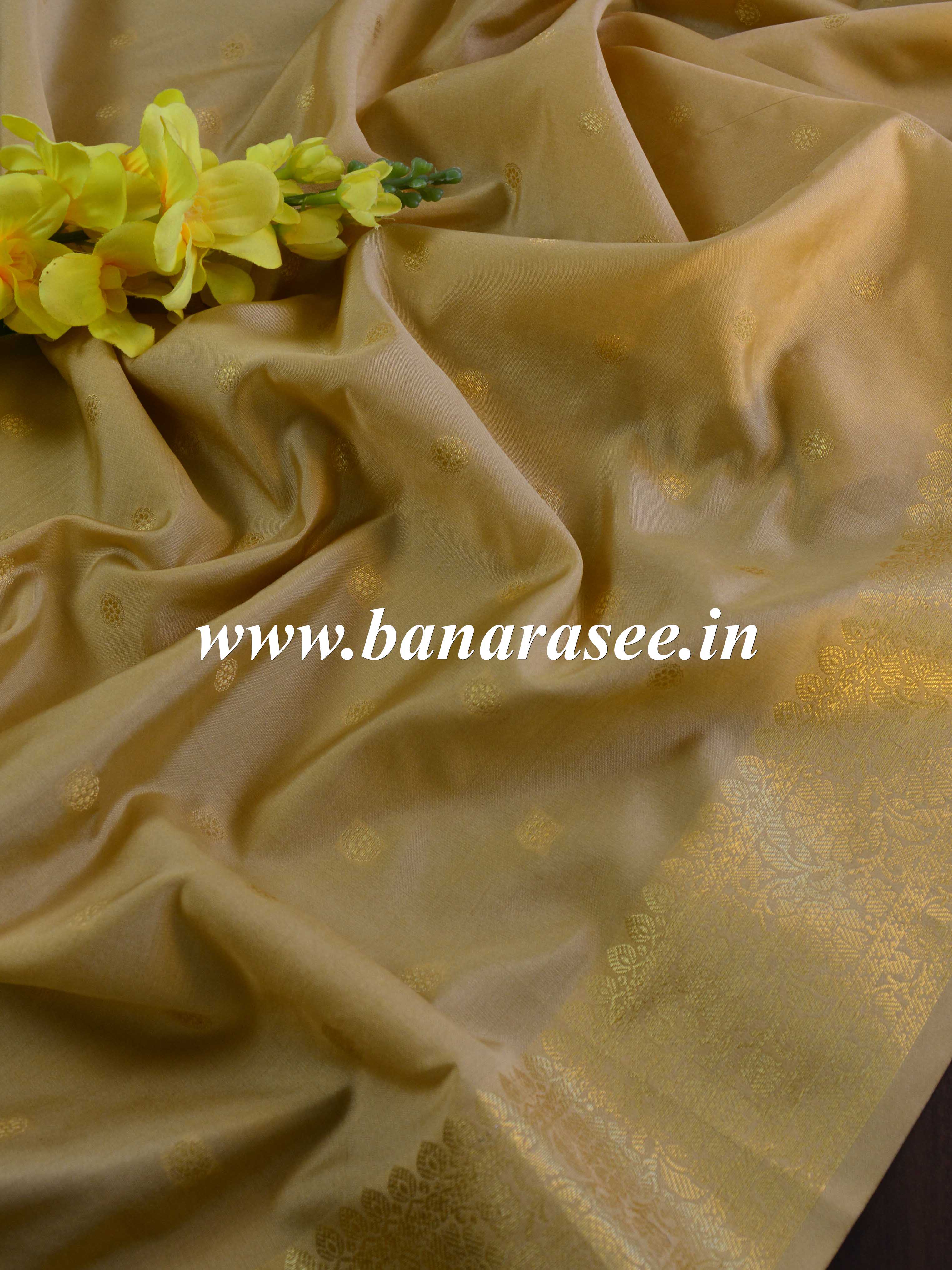 Banarasee Art Silk Buti Design Dupatta-Beige
