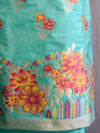 Banarasee Salwar Kameez Semi Katan Silk Fabric With Zari & Resham Design & Chiffon Dupatta-Sea Green