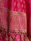 Banarasee Salwar Kameez Cotton Silk Resham Buti Woven Fabric-Pink
