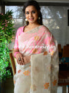 Banarasee Organza Mix Saree With Meenakari Work -White