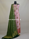 Banarasee Digital Print Semi Silk Salwar Kameez Set With Green Zari Dupatta-Salmon Pink