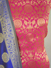 Banarasee Handwoven Brocade Salwar Kameez Fabric With Chanderi Cotton Dupatta-Pink