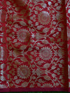 Banarasee Chanderi Cotton Hand-Embroidered Saree-Green