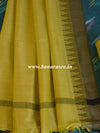 Bhagalpuri Pure Ikkat Salwar Kameez Set With Yellow Linen Dupatta-Teal Green