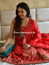 Banarasee Salwar Kameez Cotton Silk Resham Buti Woven Fabric-Red