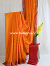 Banarasee Pure Chiffon Saree With Embroidery Work & Banarasee Border-Yellow