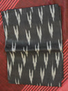 Banarasee Handloom Khadi Black Border Saree With Black Blouse-Cherry Red