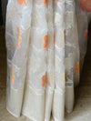 Banarasee Organza Mix Saree With Meenakari Work -White