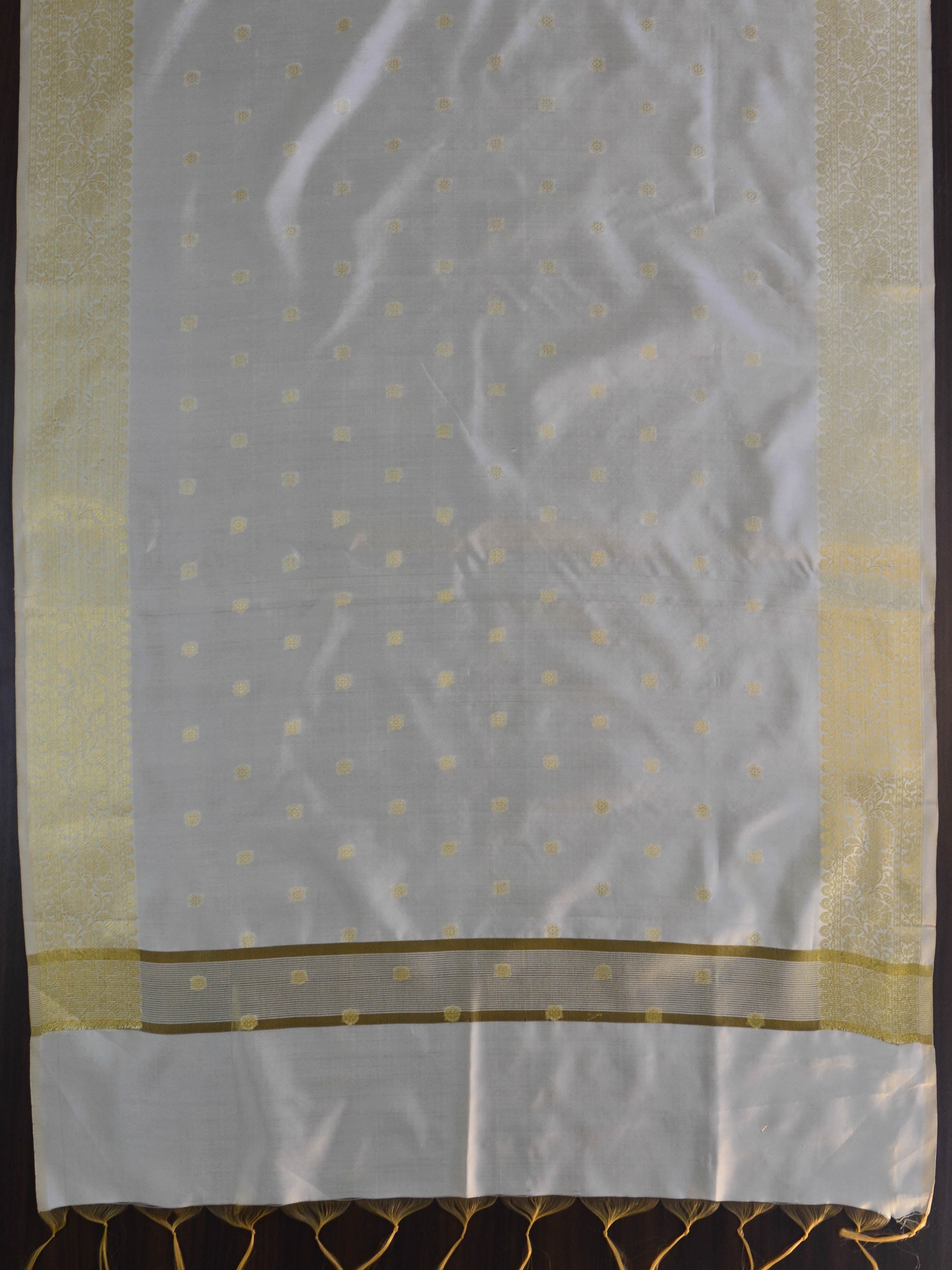 Banarasee Art Silk Buti Design Dupatta-White