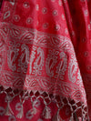 Banarasee Salwar Kameez Cotton Silk Resham Buti Woven Fabric-Red