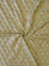 Banarasee Zari Buti Semi Silk Fabric-Pastel Green