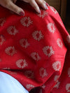 Banarasee Salwar Kameez Cotton Silk Resham Buti Woven Fabric-Red