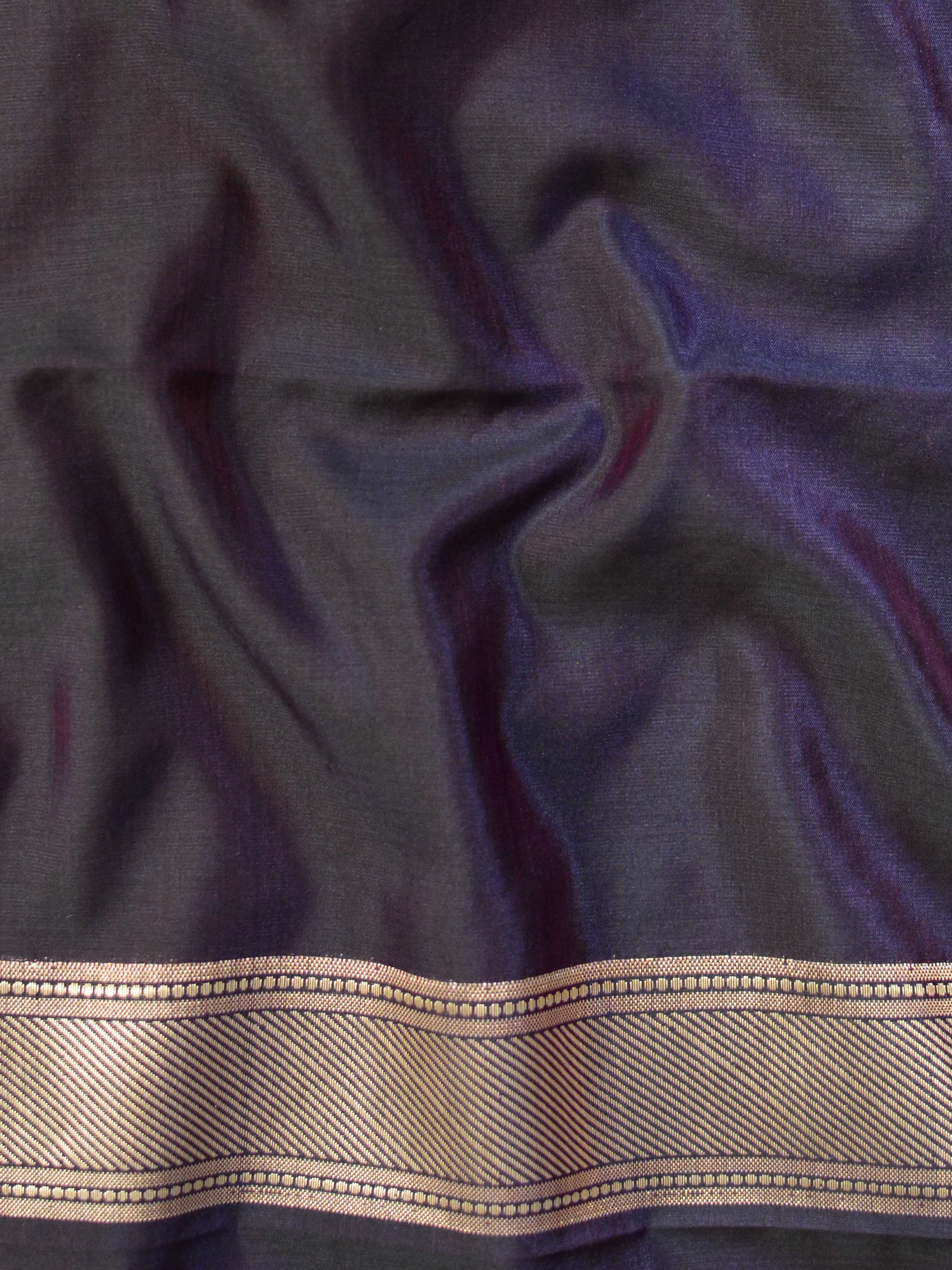 Banarasee Handwoven Semi Silk Saree With Stripes Design-Brown(Pink Tone)