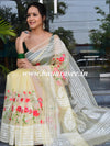 Banarasee Handwoven Organza Silk Multicolour Resham Floral Embroidery Saree-Yellow