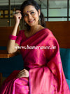 Banarasee Semi Silk Saree With Copper Zari Buta & Border Design-Magenta