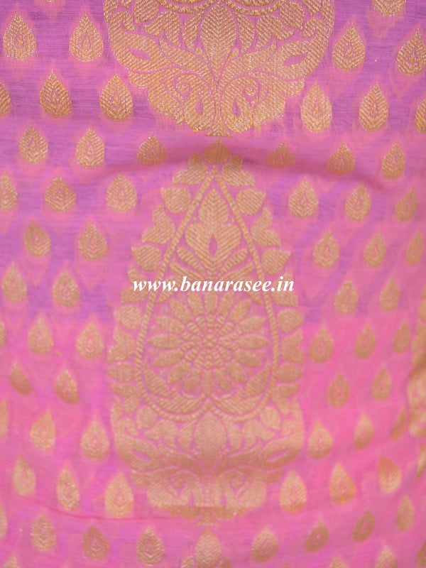 Banarasee Salwar Kameez Cotton Silk Gold Zari Buti Woven Fabric-Mauve