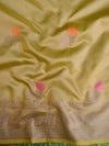 Banarasee Chanderi Cotton Saree With Resham Buti & Border-Peach