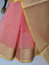 Banarasee Cotton Silk Saree With Resham Border-Pink