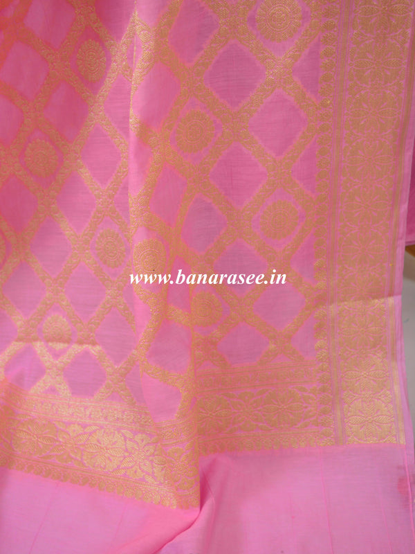 Banarasee Salwar Kameez Cotton Silk Gold Zari Buti Woven Fabric-Mauve