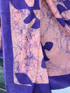 Handloom Mul Cotton Block Print Saree-Peach