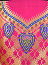 Banarasee Handwoven Art Silk Unstitched Lehenga & Blouse Fabric With Meena Work-Hot Pink
