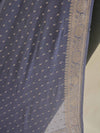 Banarasee Handwoven Pure Chiffon Dupatta Buti Design In Silver Zari-Grey