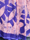 Handloom Mul Cotton Block Print Saree-Peach