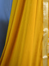 Banarasee Salwar Kameez Semi Katan Silk Fabric With Zari Design & Chiffon Dupatta-Yellow