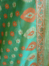 Banarasee Cotton Silk Resham Work Dupatta-Green