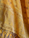 Banarasee Salwar Kameez Cotton Silk Resham Buti Woven Fabric-Yellow