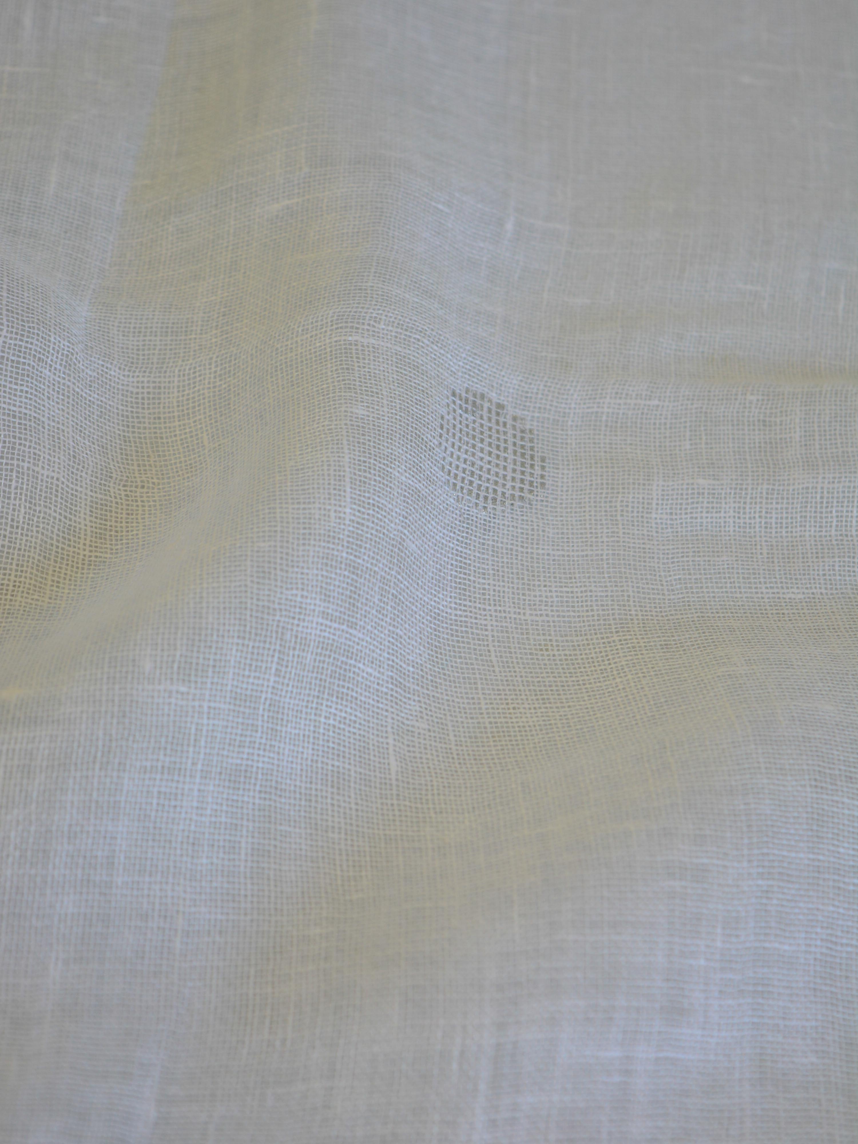 Bhagalpuri Pure Ikkat Kameez With Linen Dupatta-White