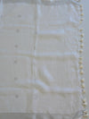 Bhagalpuri Pure Ikkat Kameez With Linen Dupatta-White