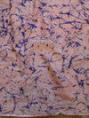 Handloom Mul Cotton Block Print Saree-Peach