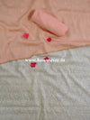 Chikankari Handloom Chanderi Cotton Salwar Kameez Set-White & Peach