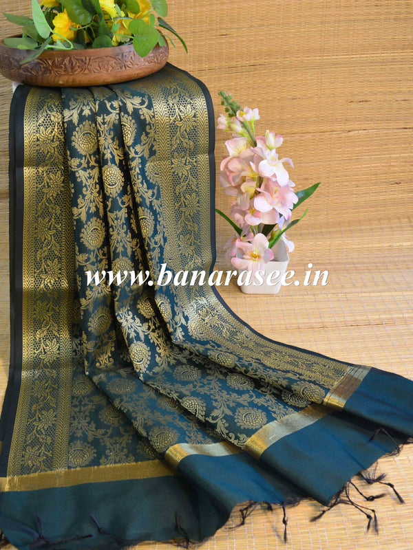 Banarasee Art Silk Jaal Design Dupatta-Green