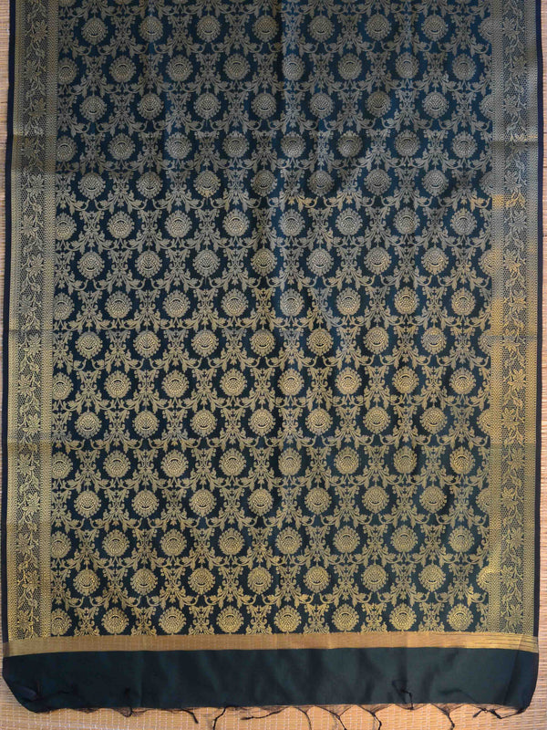 Banarasee Art Silk Jaal Design Dupatta-Green