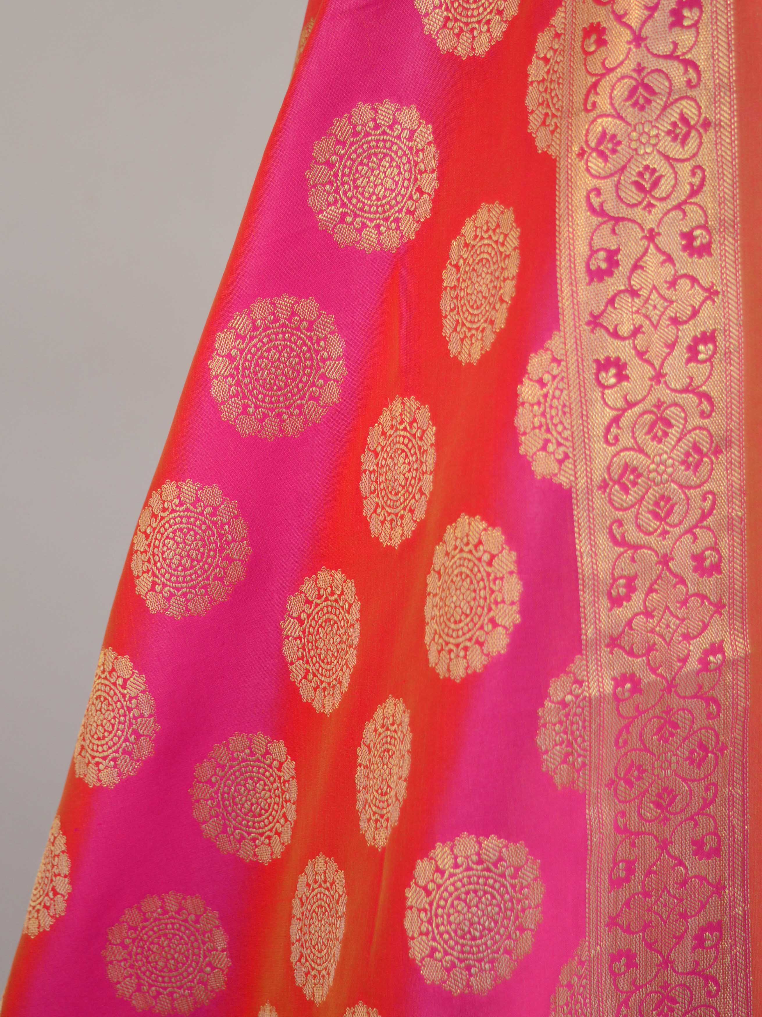 Banarasee Handwoven Brocade Salwar Kameez Fabric With Chanderi Cotton Dupatta-Gold