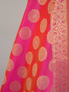 Banarasee Handwoven Brocade Salwar Kameez Fabric With Chanderi Cotton Dupatta-Gold