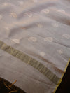 Chikankari Handloom Chanderi Cotton Salwar Kameez Set-White & Peach