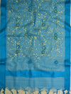 Banarasee Brocade Salwar Kameez Fabric With Organza Dupatta-Orange & Green