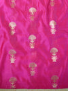 Banarasee Pure Chanderi Silk Zari Buti Salwar Kameez Set-Pink & Orange