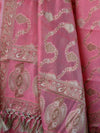 Banarasee Salwar Kameez Cotton Silk Resham Buti Woven Fabric-Pink